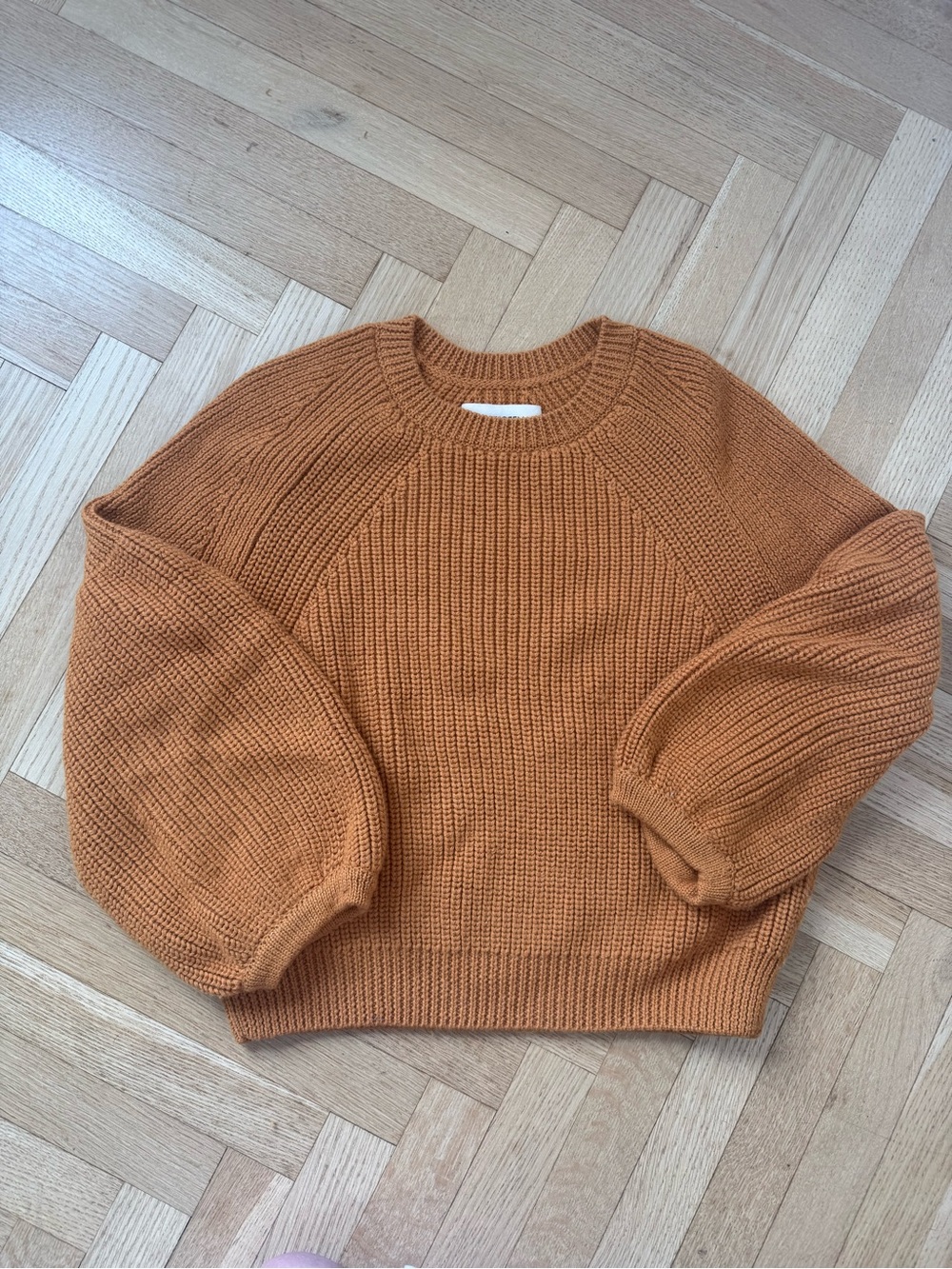 Mara Hoffman Chunky Knit Crewneck Sweater in Burnt Orange - Baby Alpaca -M
